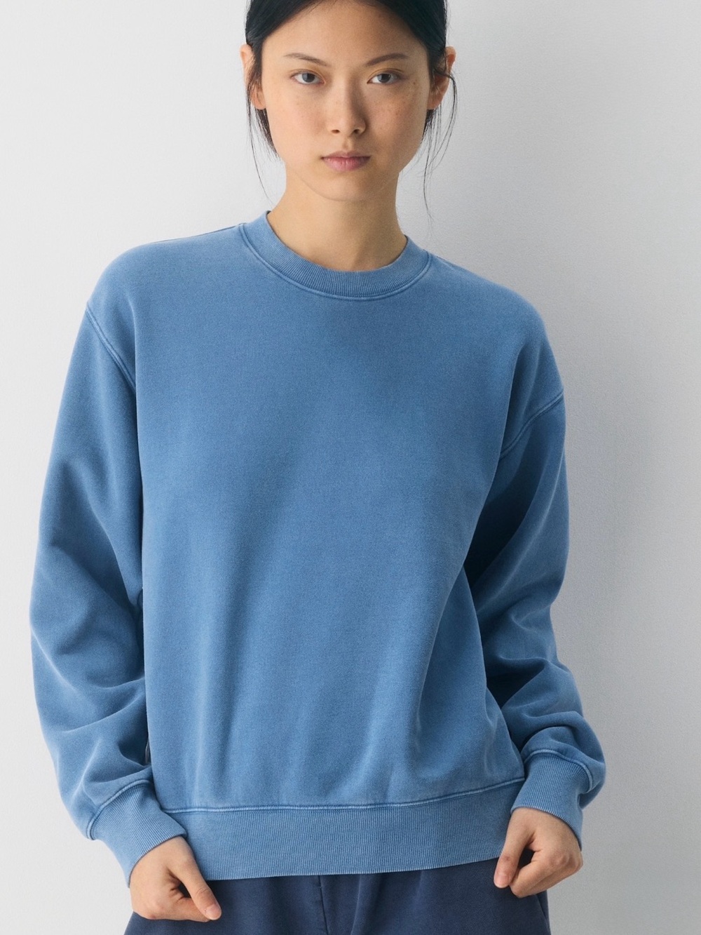 Aritzia Cozy Sweatfleece Perfect Crew | No Stress Blue | Size XL